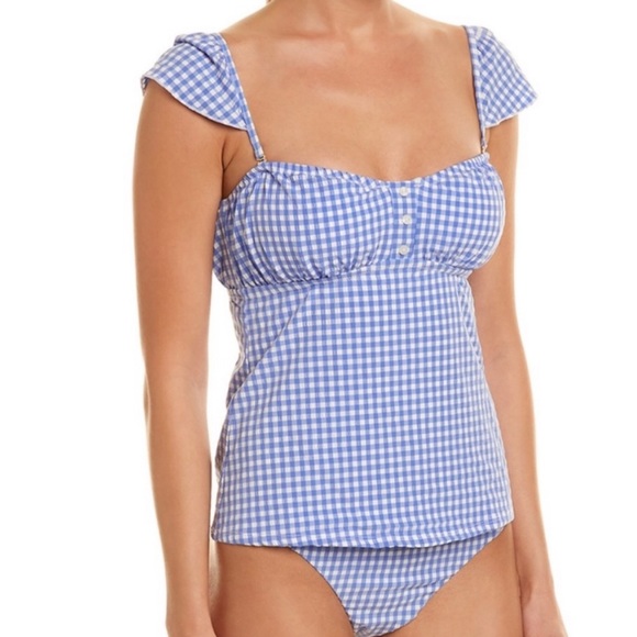 Nanette Lepore Blue Capri Gingham Pin Up Tankini - Picture 11 of 13